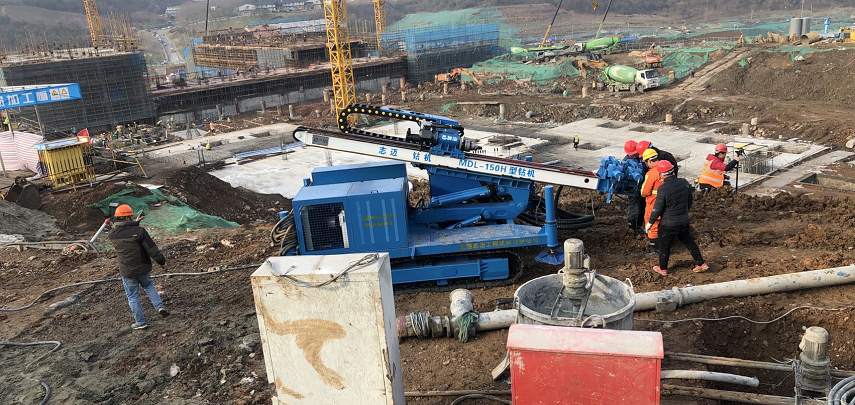 江蘇南京江寧區、囊式擴大頭錨桿施工現場